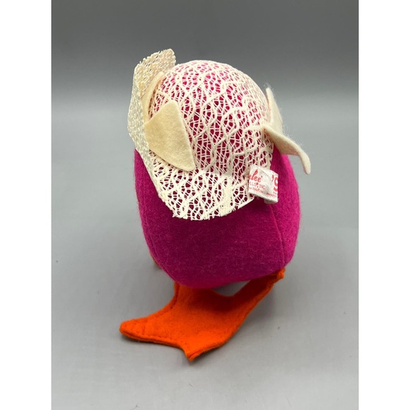 Annalee Pink Easter Egg with Easter Bonnet Posable Hot Pink Egg with Webbed Feet - Picture 5 of 9